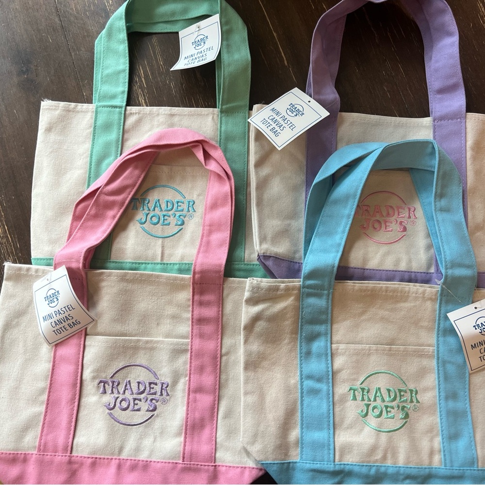 Trader Joe's Mini Pastel Tote Bags